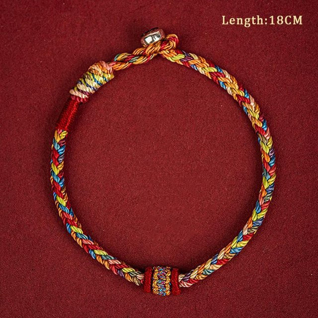 Armband, bunter Faden, rotes Seil, Unisex - Bild 1