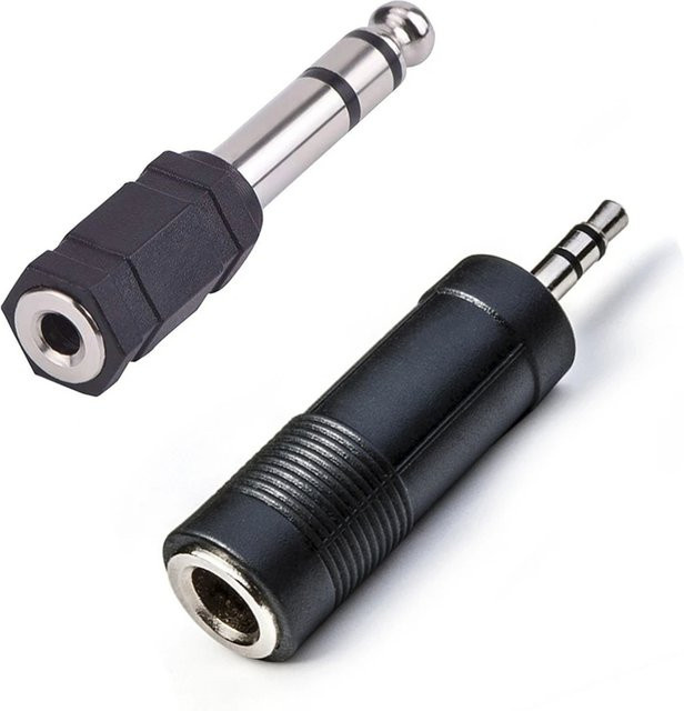 Miwayer Stereo-Kopfhörer-Audio-Adapter von 3,5 mm Buchse auf 6,35 mm Stecker in Schwarz für Pro-Audio-Anwendungen und Mikrofon-Anschlüsse - Bild 1