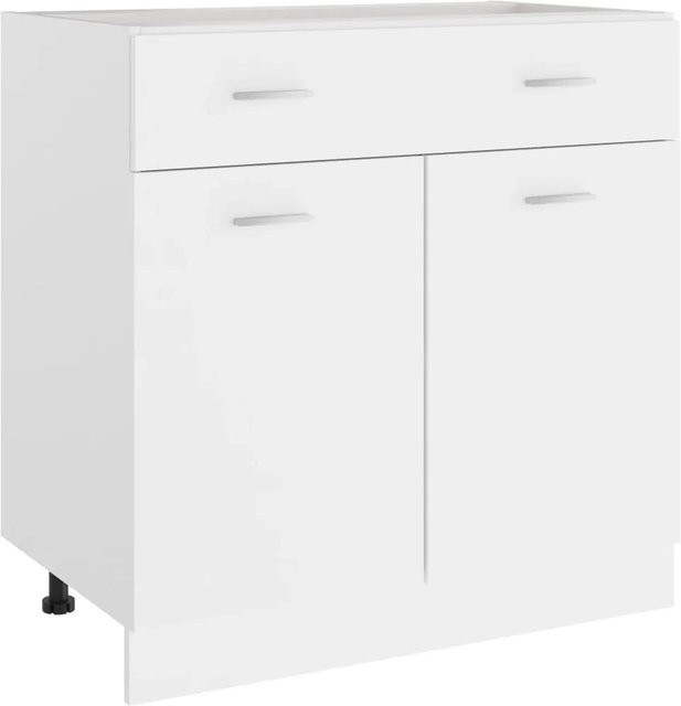 vidaXL Schubunterschrank aus Holzwerkstoff in Weiß, B/T/H: 80 x 46 x 81,5 cm - Bild 1