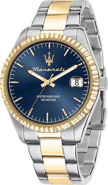 Maserati Herrenuhr, Quarz, Edelstahl, Blau, 43 mm, 10 ATM - Bild 1