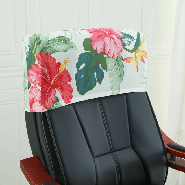 Yiran Furniture Elastischer Kopfkissenbezug für Bürostühle und Drehstühle, Floral, Multicolour, Durchmesser: 42 cm - Bild 1