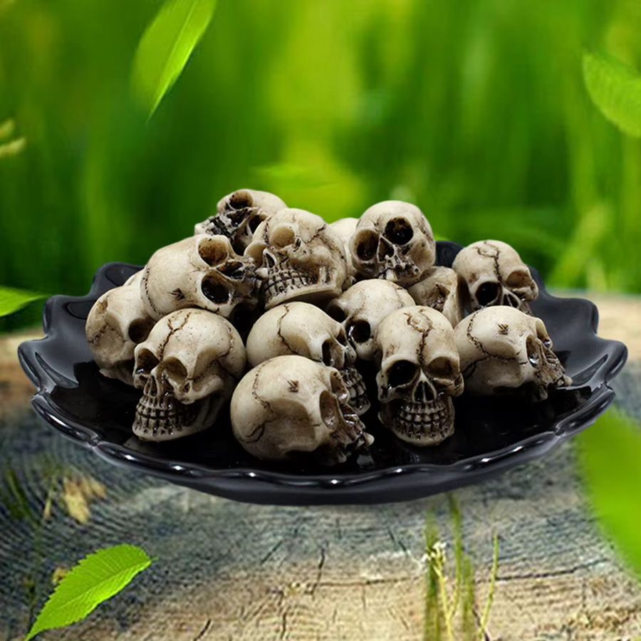 APWIKOGER Schädel Skulpturen in Weiß als Gothic Dekoration für Halloween und Spukhaus-Partys - Bild 3