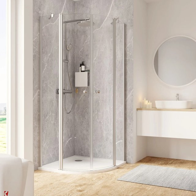 Schulte Runddusche Garant 2.0 Duschkabine in Alu-Natur mit Silver, B/T/H: 90 x 90 x 200 cm - Bild 1