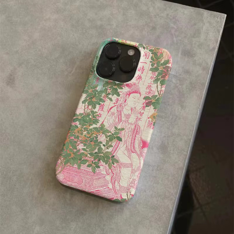 TROPLET Handyhülle mit Vintage Buddha-Motiv und chinesischer Schrift in Bunt für iPhone 11 bis iPhone 17 Pro Max Plus - Bild 2
