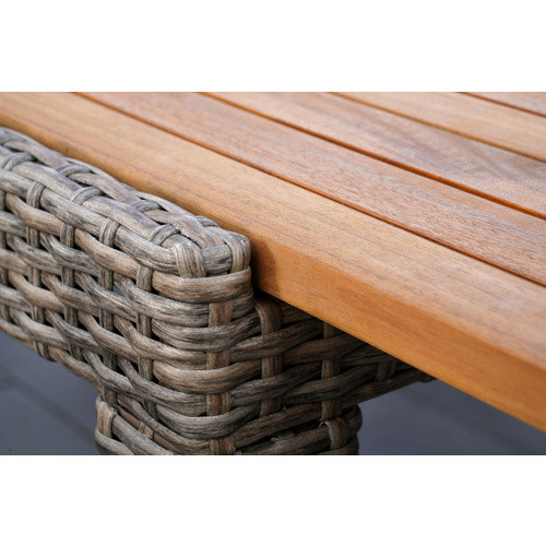 7-tlg. Gartenmöbelset Merxx Imperia in Beige mit Auflagen aus Aluminium, Akazie und Kunststoffgeflecht - Bild 2