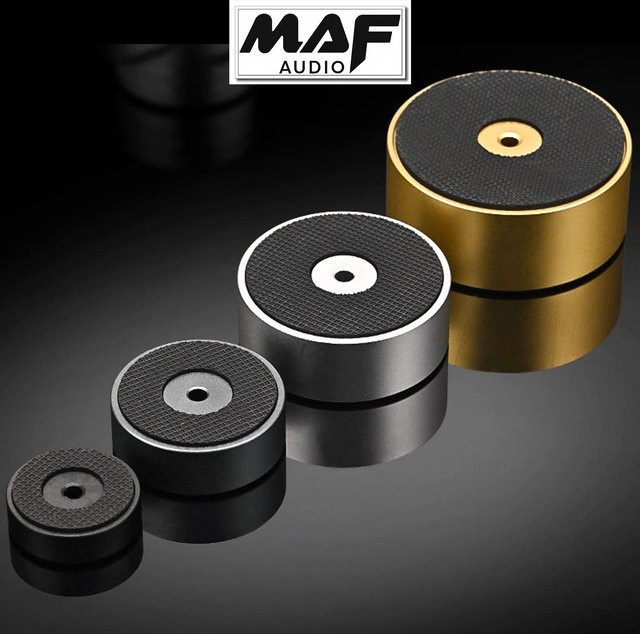 GD-PARTS Set aus 4 Lautsprecher-Spikes aus Aluminiumlegierung zur Isolation für Subwoofer und Verstärker in Gold - Bild 1