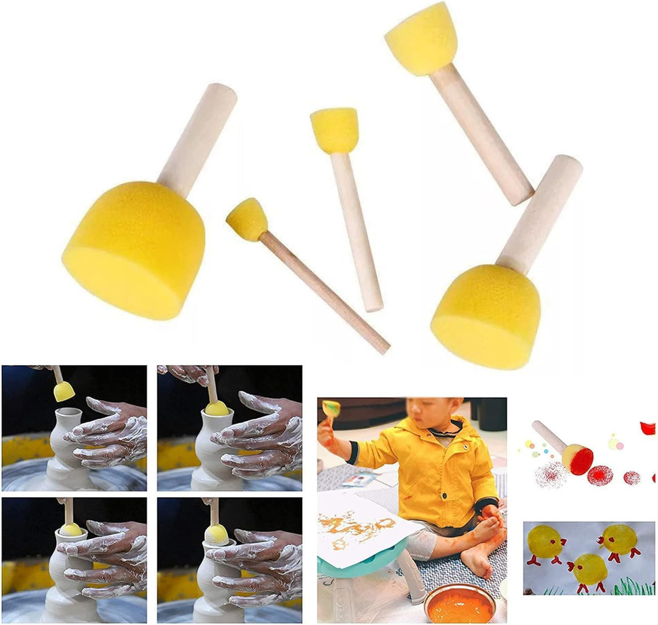 Yiran Furniture Schaumpinsel Schwamm Pinsel Set mit Holz 5 Größen - Bild 2