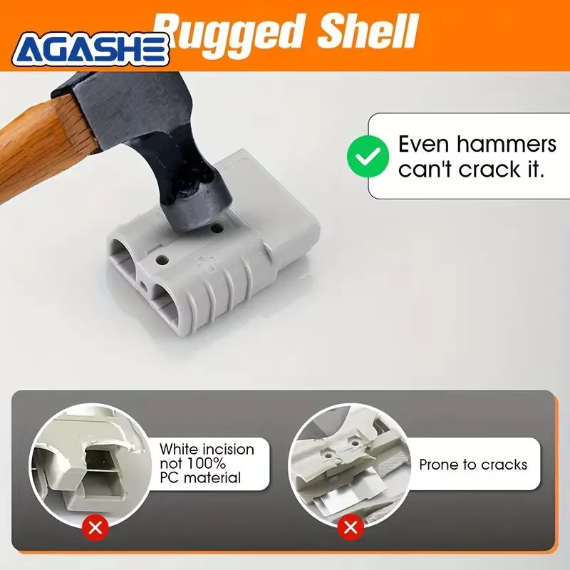 AGASHE 4-teiliges Schnellkupplungs- und Trennkabelbaum-Stecker-Set in Grau, 50 A Batteriekabel-Stecker für Winden und Anhänger - Bild 4