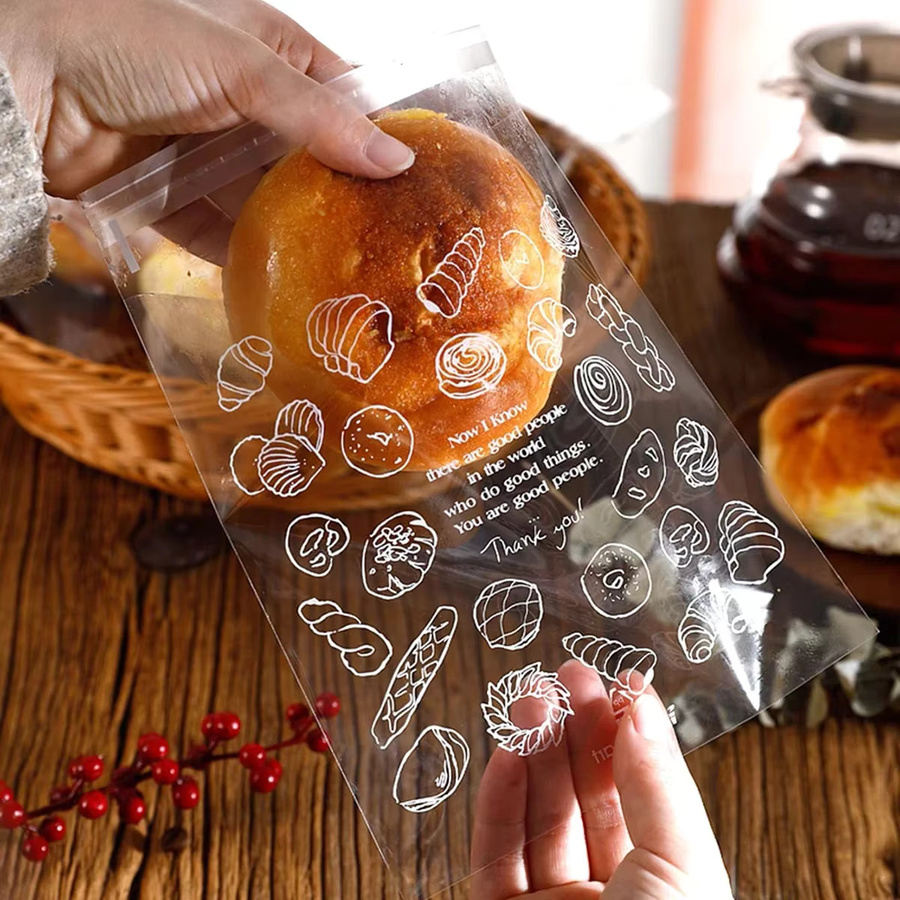 Transparente selbstdichtende Einwegbeutel für Bäckereiprodukte wie Brot, Donuts und Croissants, 100 Stück - Bild 2