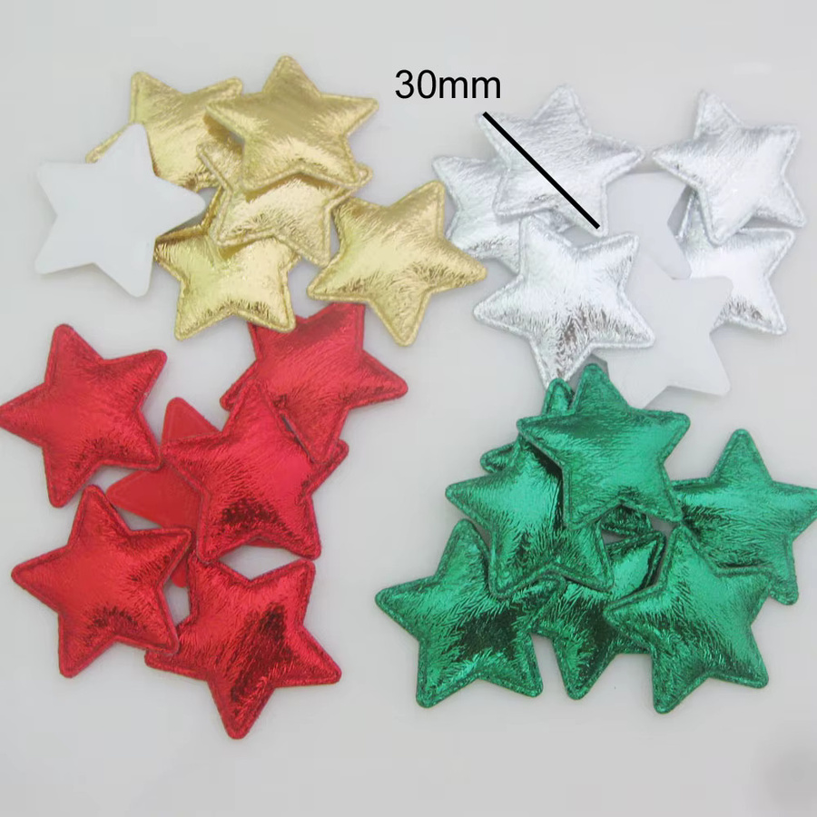 Pannwo Stern Applikationen aus gepolstertem Filz in Rot für Weihnachten und DIY Scrapbooking, 50 Stück - Bild 2