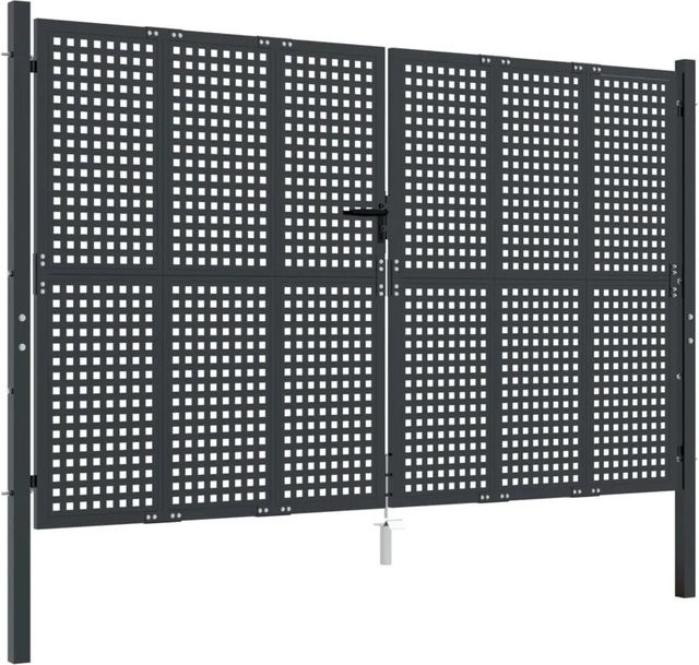 vidaXL Gartentor aus Stahl in Anthrazit, Breite: 300 cm, Höhe: 175 cm - Bild 1