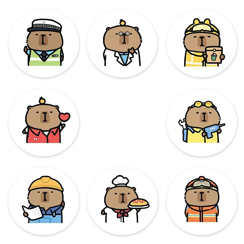 500 Stück Cartoon Capybara Dichtungsaufkleber in Multicolour für Gepäck, Handyhüllen und Notebooks von AnimeWorlds Store - Bild 2