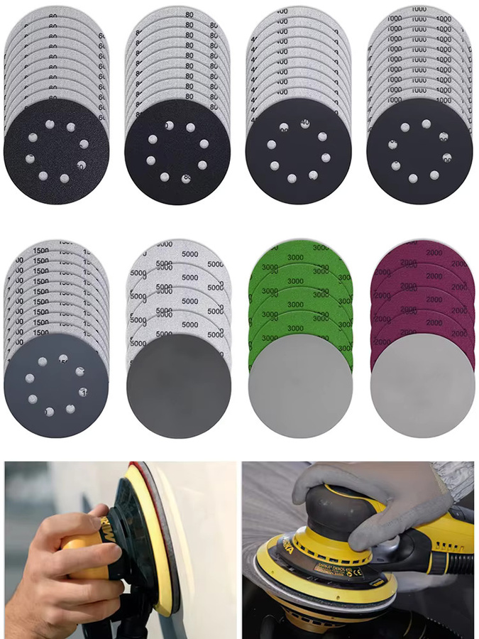 VIBRATITE 5-Zoll Nass-Trocken-Schleifpapier Set mit 65 Stück und 8 Löchern, Körnungen 60–5000 für Exzenterschleifer zum Schleifen von Metall und Holzmöbeln - Bild 6
