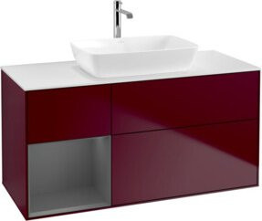 V&B Waschtischunterschrank Finion mit Wandbeleuchtung in Anthrazit lackiert, Breite: 120 cm, Tiefe: 50,1 cm, Höhe: 50,1 cm - Bild 1