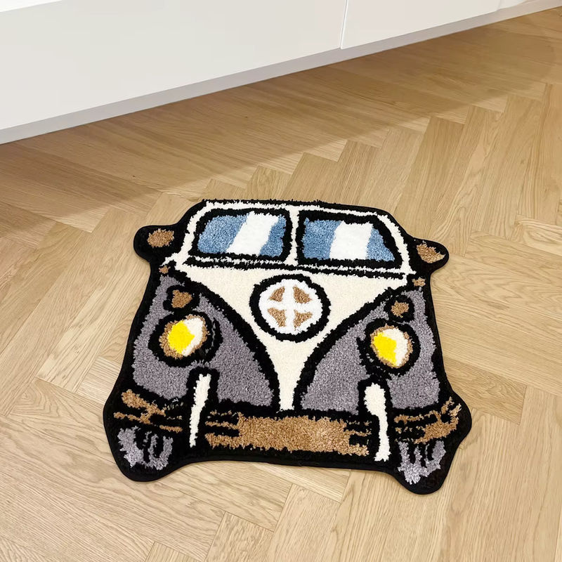 Lakea Cartoon Bus handgetufteter Teppich im Kawaii Design, Mehrfarbig, für dein Schlafzimmer - Bild 3