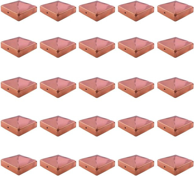 Holmwerk Pfostenkappe Pyramide aus Metall in Kupfer für quadratische Pfosten 7x7 cm - Bild 1