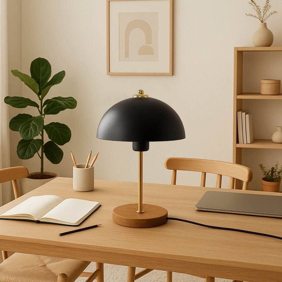 Opviq Tischleuchte aus Metall in Schwarz mit E27 Fassung, B/H/T: 23 x 38 x 23 cm - Bild 4
