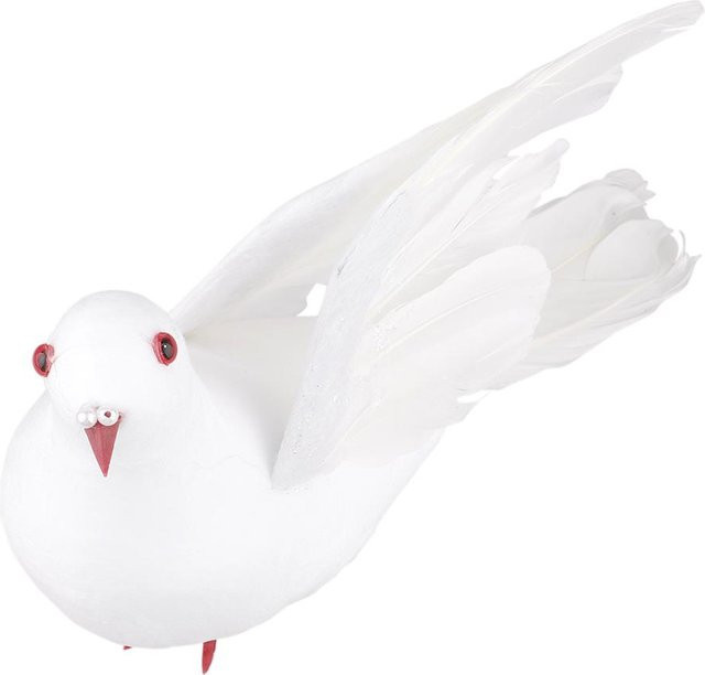 GoolRC Künstliche weiße Taube aus Federn und Schaum als Deko-Ornament für Weihnachten und Hochzeiten - Bild 1