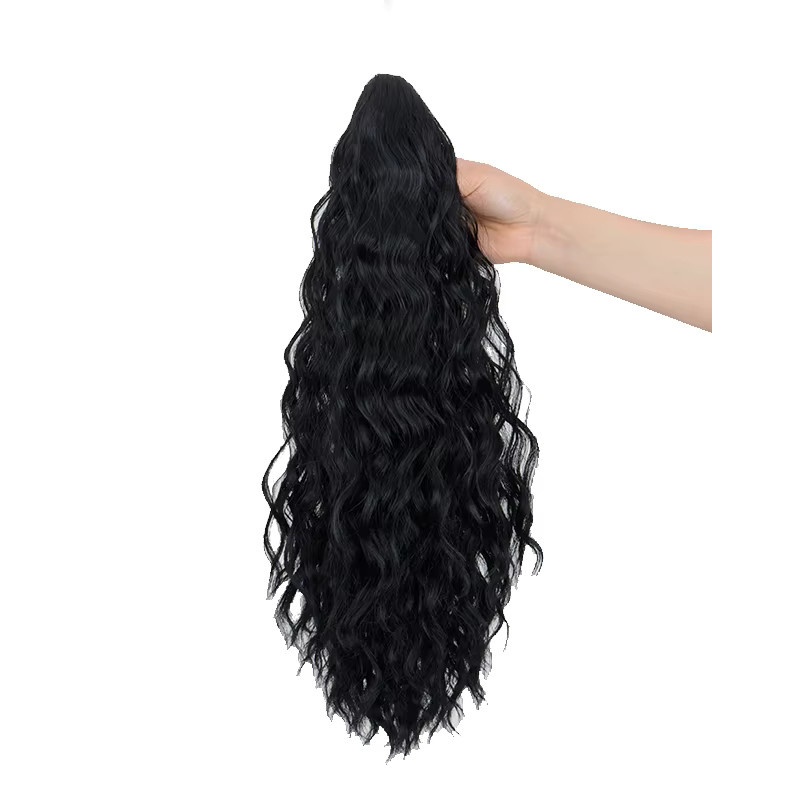 Haarverlängerung Clip-in Pferdeschwanz, synthetisch, gewellt, schwarzblond, 18 Zoll, Damen - Bild 7