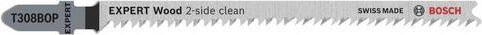 Bosch Expert Wood 2-side clean T308BOP Stichsägeblatt Set, 3-teilig, Silber