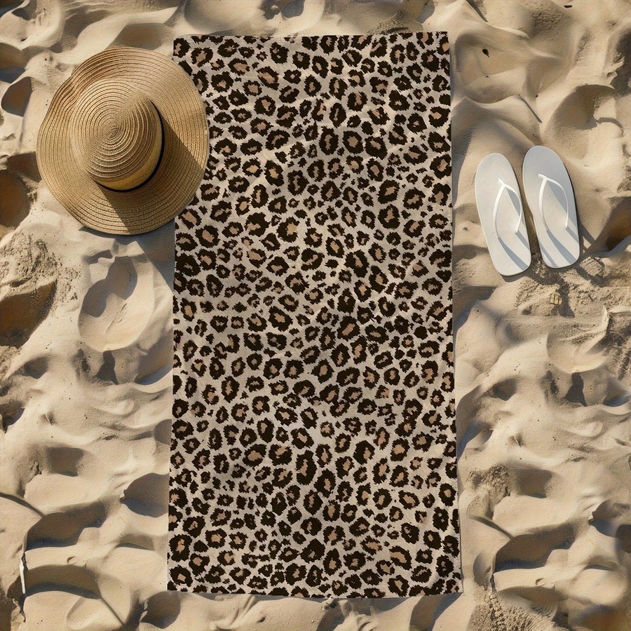 Schnelltrocknendes Mikrofaser Strandtuch mit Leopardenmuster von JMG Household Supplies, Mehrfarbig, B: 130 cm, H: 80 cm - Bild 2