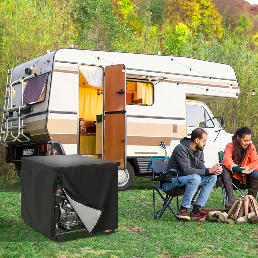 UV-beständige Generatorabdeckung aus Polyester in Schwarz für 5000–10.000 Watt, B/T/H: 81,28 x 60,96 x 60,96 cm - Bild 6