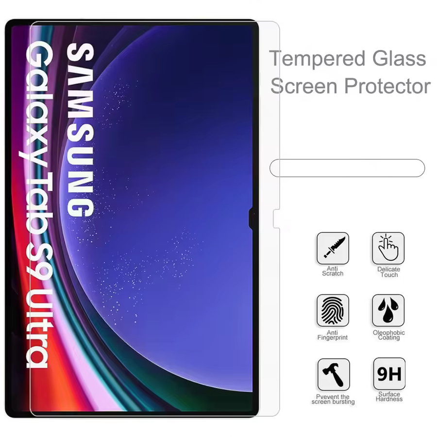 2 Stück Samsung Galaxy Tab S9 Ultra 14,6 Zoll 2023 SM-X910 Displayschutzfolie aus gehärtetem Glas, transparent und kratzfest - Bild 2
