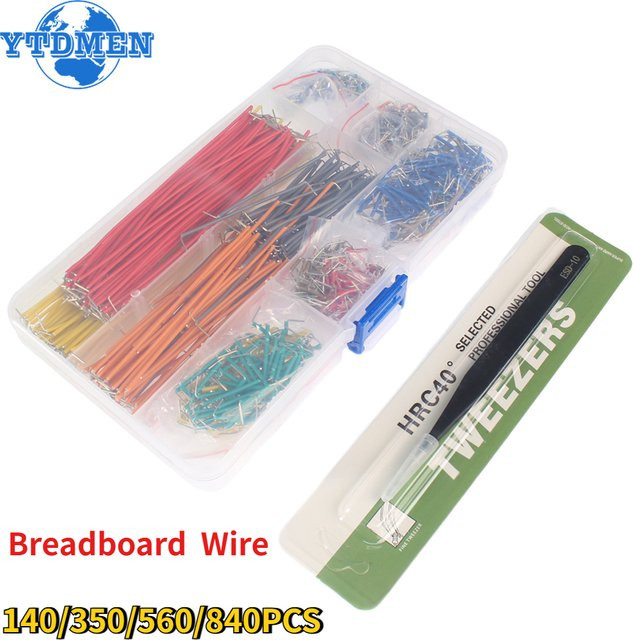 YTDMEN Jumper DIY-Set mit 14 Längen und ESD-10-Pinzette, Multicolour, 140–840 Stück Verbindungsdrähte für Steckbrett - Bild 1