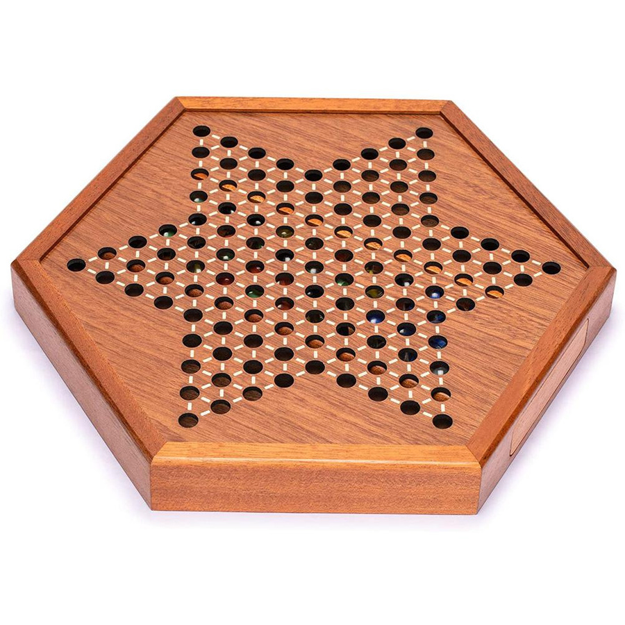 TOMTOP JMS Chinesische Dame Brettspiel Set aus Holz mit Glas Ball - Bild 5