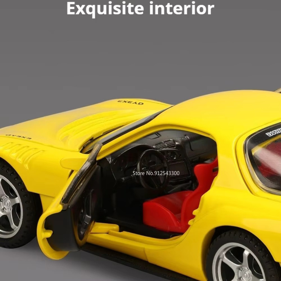 RMZ city RX-7 FD3S Automodell-Spielzeug, 1:32, mit Vorderradlenkung, Sound und Licht, Rückziehfunktion, Stoßdämpfung - Bild 4