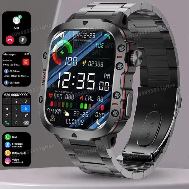 Ola Esporte Smartwatch, Edelstahl, Silber, Herren, 1,81 Zoll, 5 ATM - Bild 1