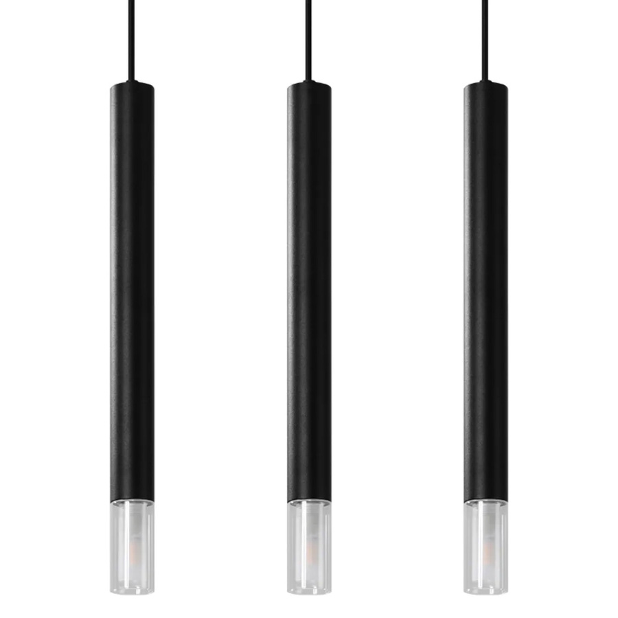 Sollux Lighting Hängeleuchte Wezyr 3 in Schwarz aus Stahl und Glas für modernes Design - Bild 2
