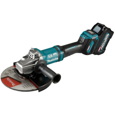 Makita Akku-Winkelschleifer GA038GT201 XGT 40V in Blau, Schwarz und Petrol