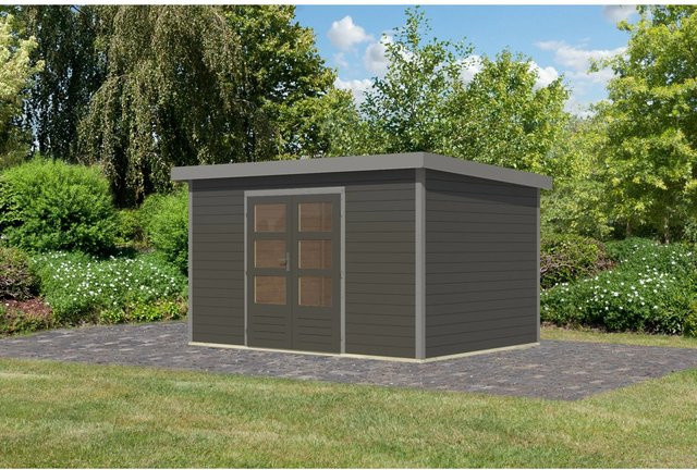 Karibu Gartenhaus Domingo 7 B in Terragrau/Grau, H x B x T: 240 x 219 x 360 cm - Bild 1