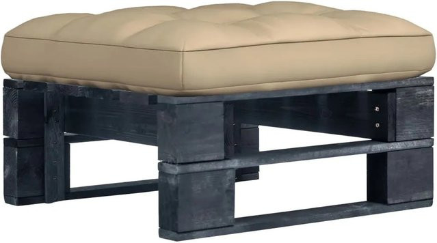 vidaXL Garten-Palettenhocker aus imprägniertem Kiefernholz in Schwarz und Beige - Bild 1
