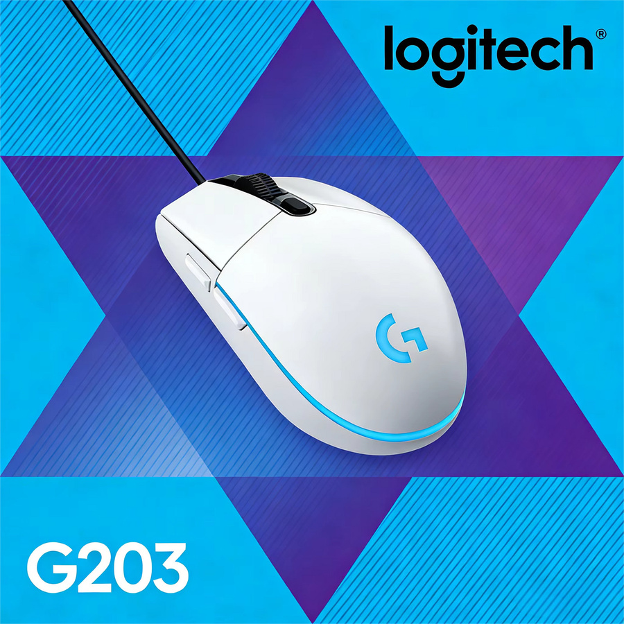 Logitech G203 LIGHTSYNC Gaming-Maus in Schwarz mit RGB-Welleneffekten und 8000 DPI sowie 6 programmierbaren Tasten - Bild 2