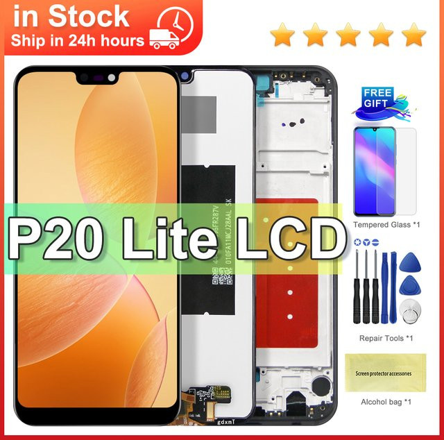 Huawei P20 Lite LCD Display mit Touchscreen Digitizer für Huawei Nova 3e ANE-LX1 ANE-LX2 in Schwarz, 5,84 Zoll - Bild 1