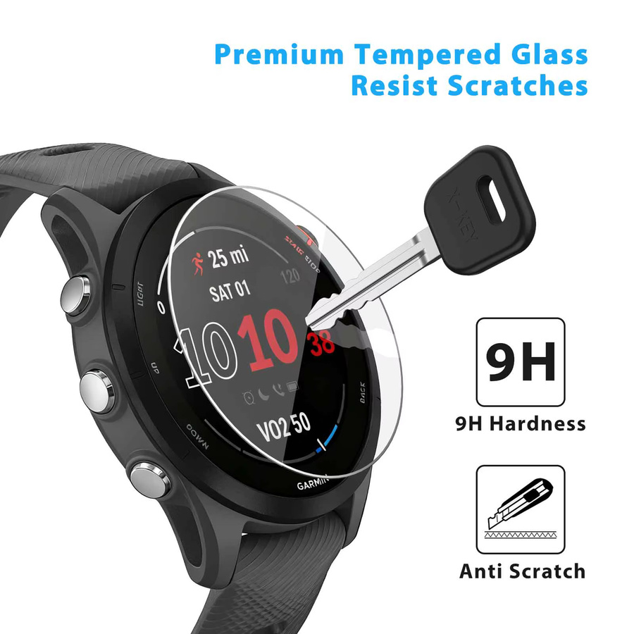 IEOVIEE Displayschutzfolie aus 9H gehärtetem Glas für Garmin Forerunner 255, transparent - Bild 4