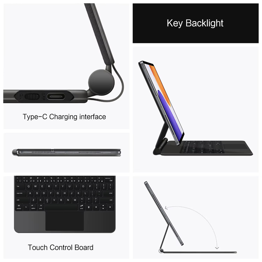 Xiaomi Magische Tastatur mit Trackpad für Xiaomi Pad 6S Pro 12,4 Zoll in Schwarz - Bild 3