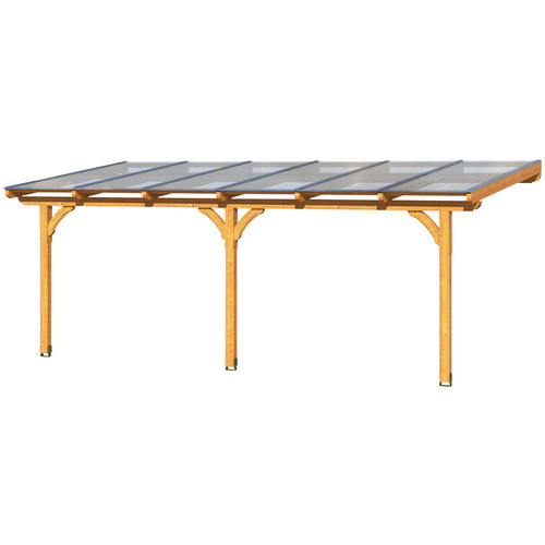 Skan Holz Terrassenüberdachung Rimini aus Douglasie in Nussbaum Braun B/T/H: 648 x 300 cm - Bild 3