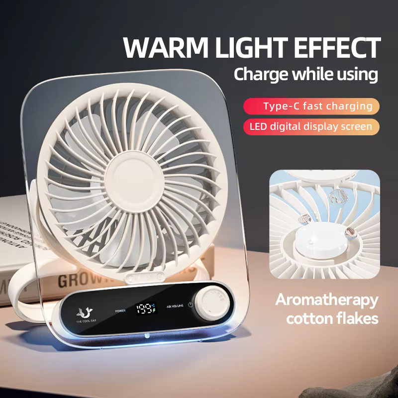 HAOYUNMA Mini Hochgeschwindigkeits-Lüfter, tragbarer multifunktionaler Ventilator für Schreibtisch, Hand oder Wandmontage, Schwarz - Bild 4