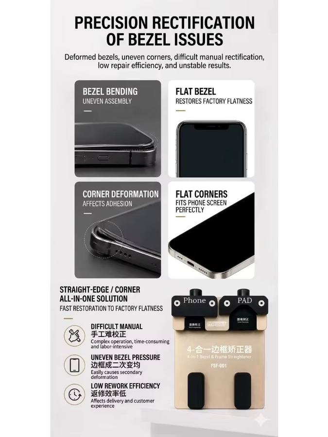 KEGUAN FSF-001 4-in-1 Rahmen- und Eckenrichter zur Reparatur von Verformungen und Biegungen bei Handy- und Tablet-Gehäusen - Bild 6