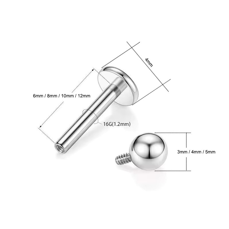 mling Piercing Kugel-Nasenpiercing, Edelstahl, Silber, Unisex - Bild 2