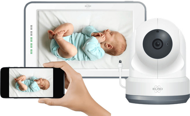 ELRO BC4000 Full HD Smart Babyphone mit Kamera, App-Steuerung und Temperaturanzeige in Weiß - Bild 1