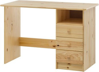 Möbilia Schreibtisch aus Massivholz Kiefer in Beige, B/T/H: 110 x 54 x 73 cm - Bild 1