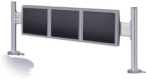 Neomounts Monitor-Tischhalterung FPMA-DTB100 für 3 Displays, 25,4 bis 61 cm, Silber, Starr - Bild 1
