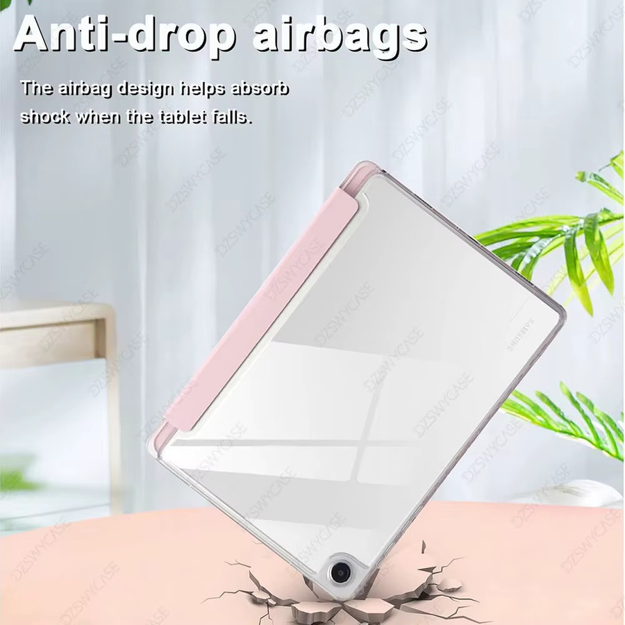 DZSWYCASE Schutzhülle für Samsung Galaxy Tab A11 Plus und Tab A9 Plus 11 Zoll mit Stifthalter und transparenter Acryl-Rückseite in Schwarz - Bild 2