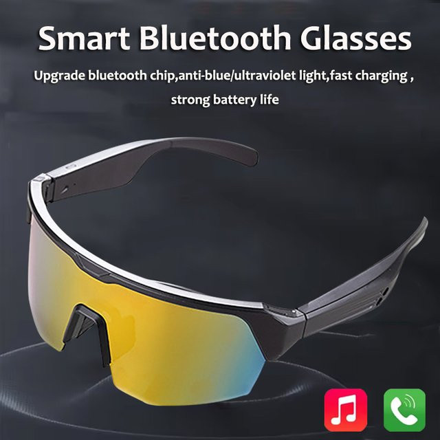 Luxuglow Bluetooth Smart Sonnenbrille mit Audio-Funktion und Headset für Sport und Radfahren in Blau - Bild 1