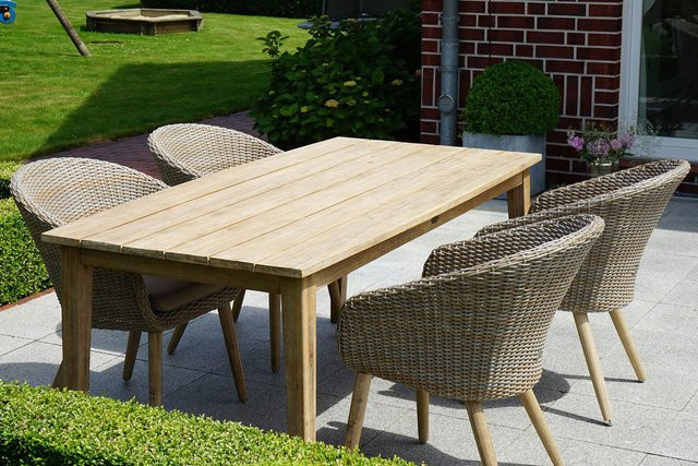 OUTFLEXX Borneo Dining-Tisch aus Akazie, gebürstet, Braun, B/T: 180 x 90 cm, FSC-zertifiziert - Bild 1