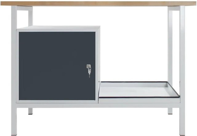 PROREGAL Werkbank Light Rhino mit Ablagefach und 1 Tür, Buche und Metall, Farbe: Anthrazitgrau, H x B x T: 82,5 x 120 x 60 cm - Bild 1